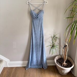 Light Blue Prom Dress With Sparkles